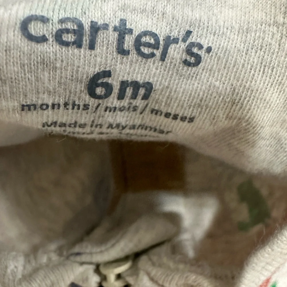 Carter's Hippos Theme Zip Footies One Piece Sleep & Play Size 6 Months Baby Boy